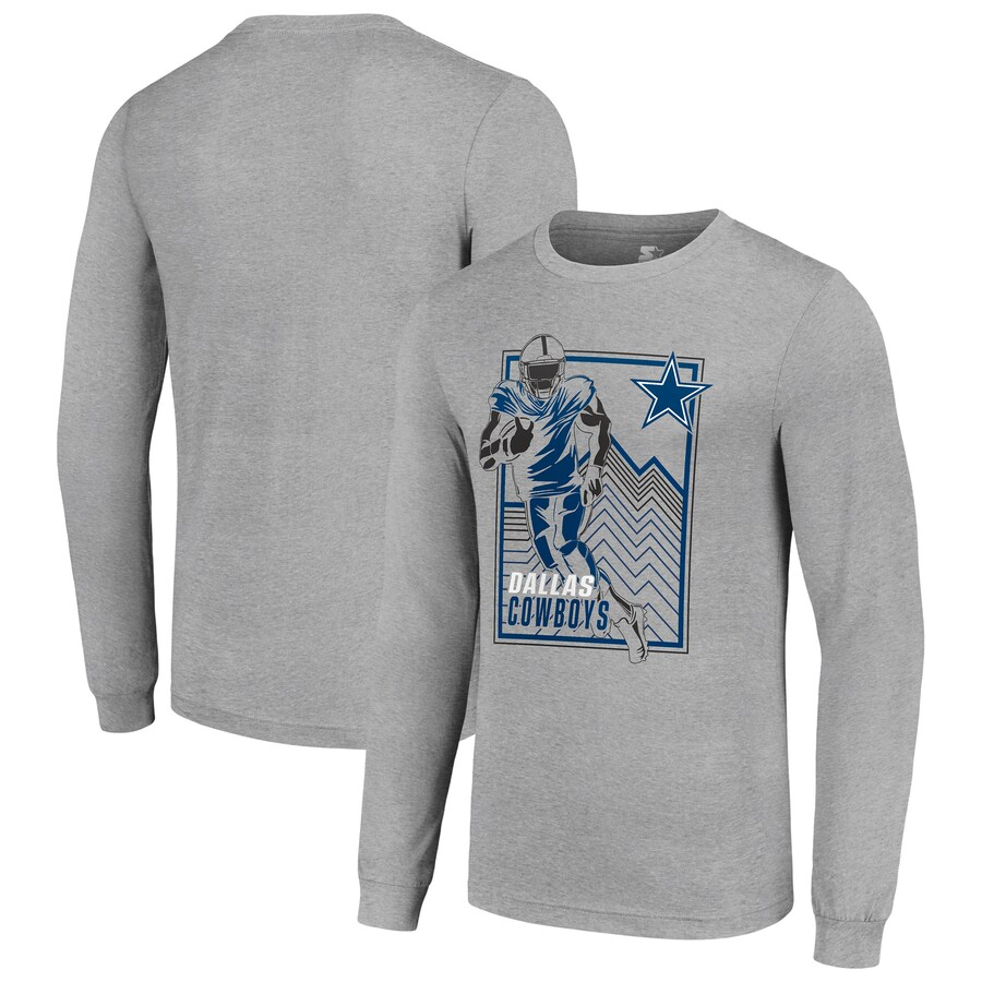 Men Dallas Cowboys grey 2024 NFL Long sleeve T Shirts->nfl t-shirts->Sports Accessory